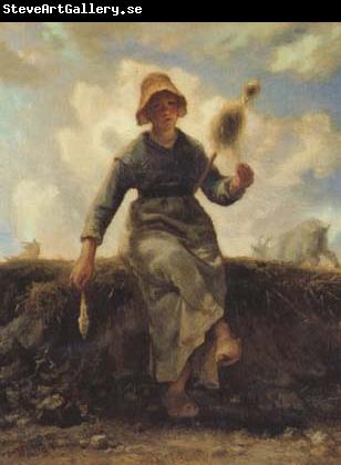 jean-francois millet The Spinner,Goat-Girl from the Auvergne (san20)